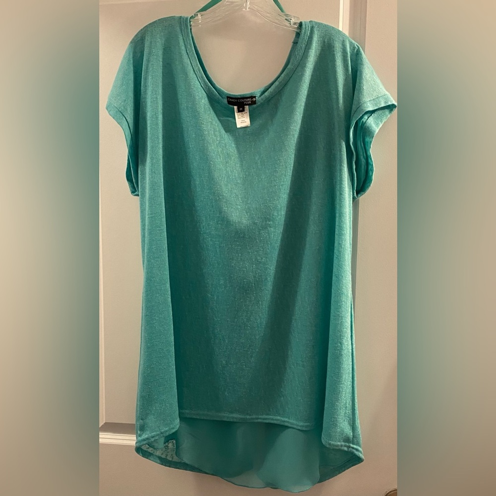 NEW Candy Couture Soft & Sexy Mint green flowing top 2X